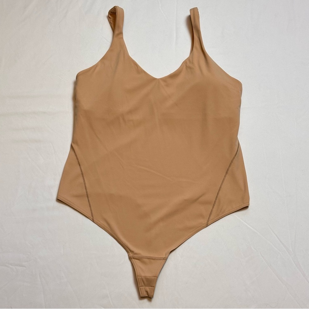 Lululemon align thong bodysuit w/ built in bra nude tan